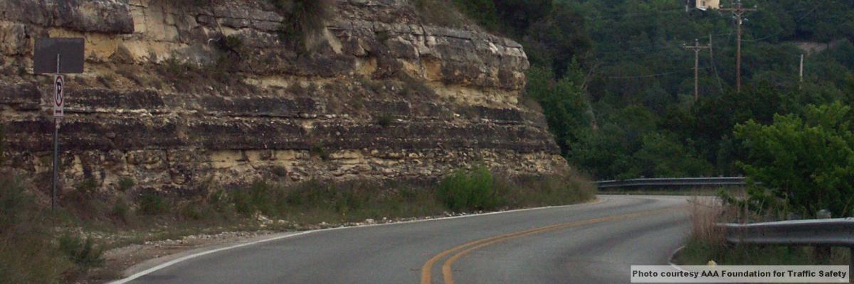 Dangerous road winds along cliffside